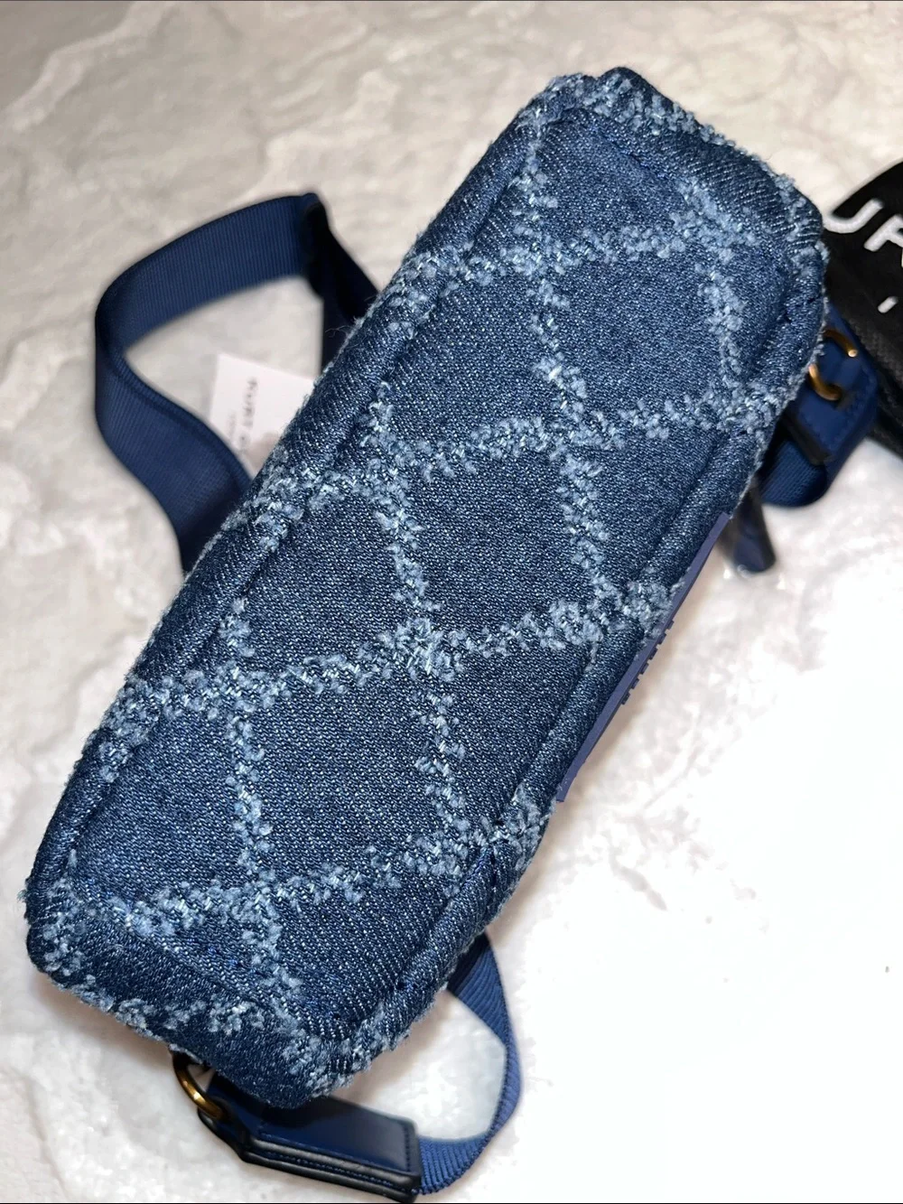Kurt Geiger NWT! XS Quilted Denim Crossbody Bag - Picture 7 of 13